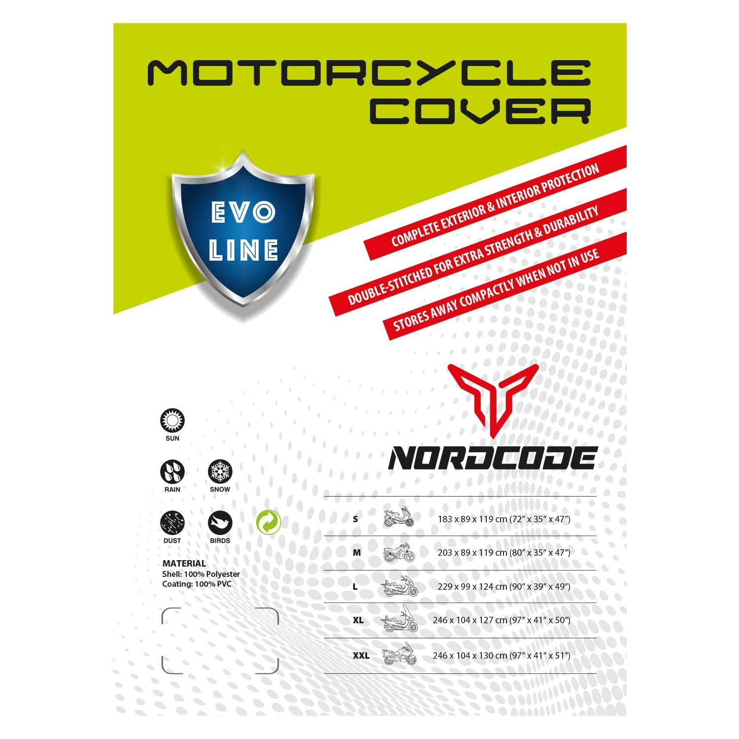 NORDCODE - Kάλυμμα μοτό αδιαβροχο Nordcode Evo Line M 203*89*119
